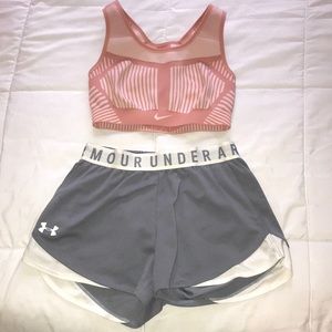 Nike FlyKnit FE/NOM Sports Bra & UA Play Up 3.0